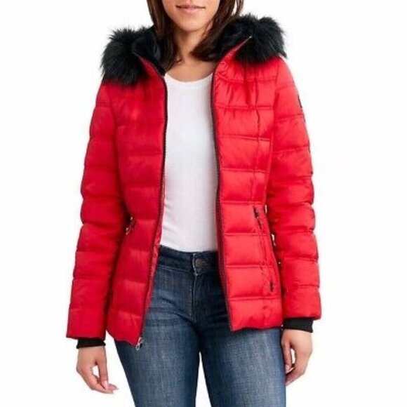 Nautica Jackets & Blazers - Nautica red puffer jacket with faux fur collar size M